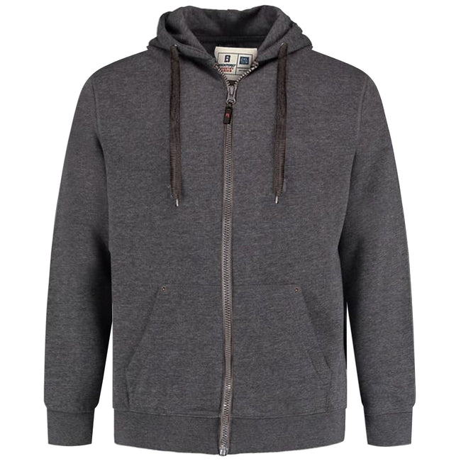 Grey - Front - Duke Mens D555 Rockford Cantor Heavyweight Kingsize Full Zip Hoodie