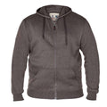 Grey - Front - D555 Mens Rockford Kingsize Cantor Zip Through Hooded Sweatshirt