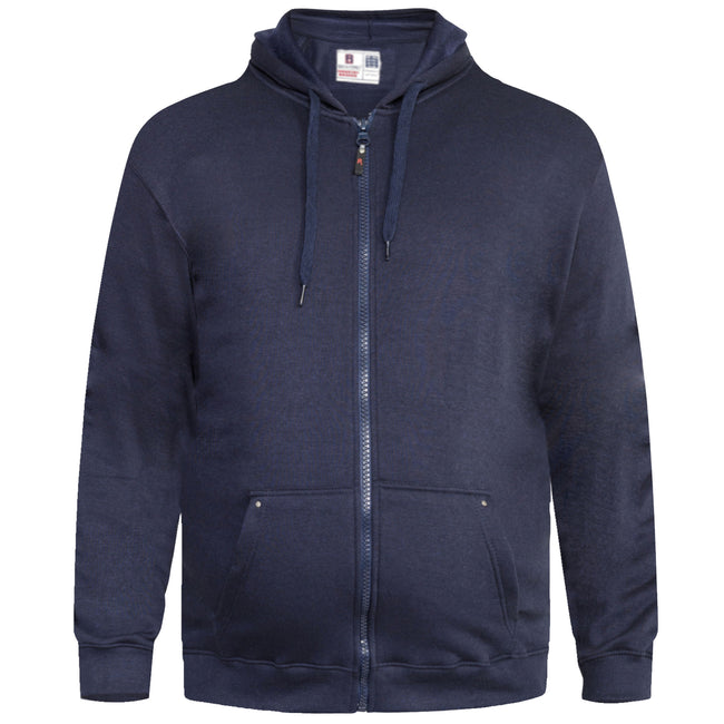 Navy - Front - Duke Mens D555 Rockford Cantor Heavyweight Kingsize Full Zip Hoodie