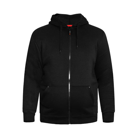 Black - Front - Duke Mens D555 Rockford Cantor Heavyweight Kingsize Full Zip Hoodie