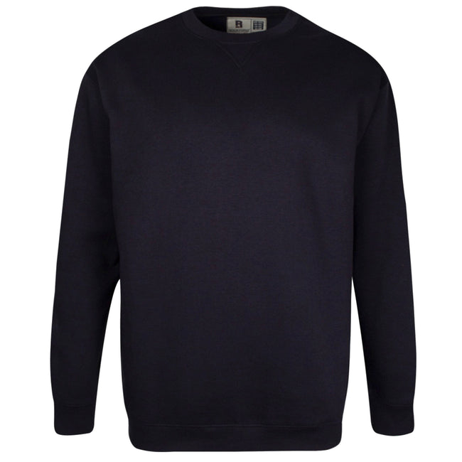Black - Back - Duke Mens D555 Sweat Rockford Crew Neck Kingsize Jumper
