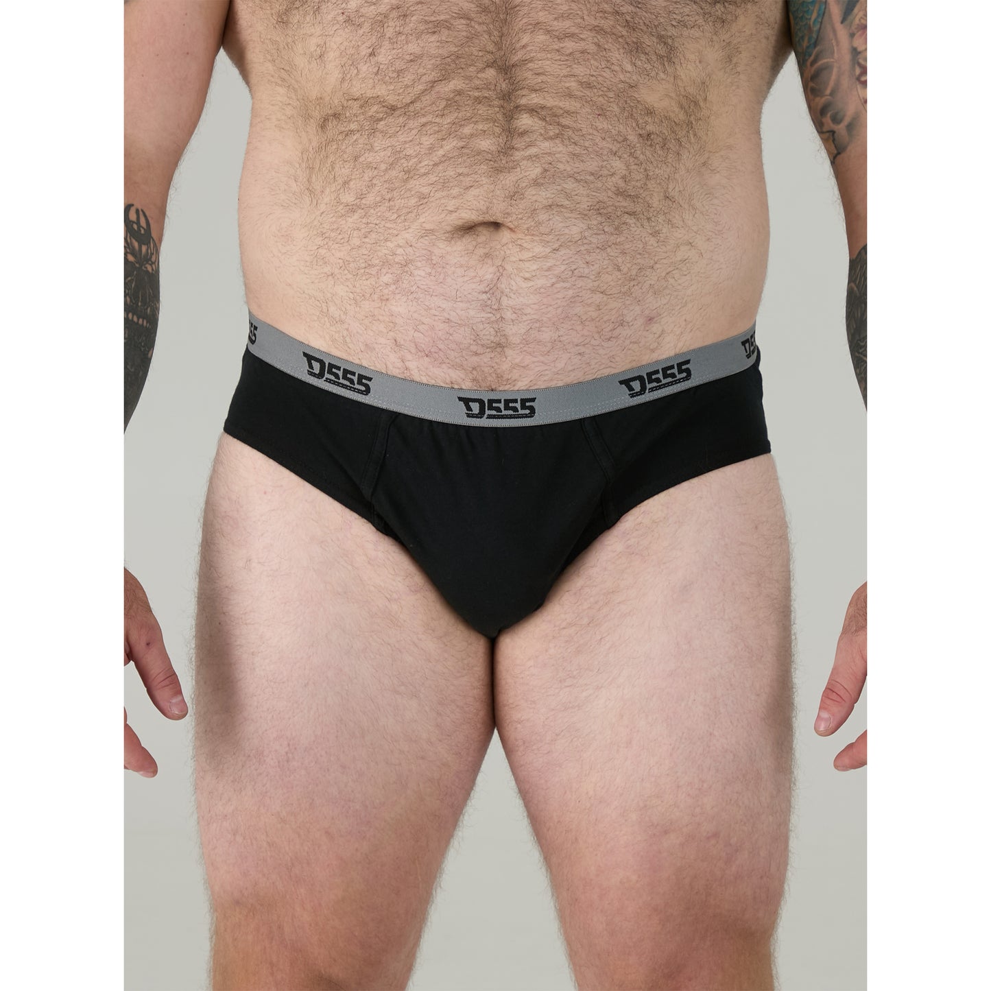 Black-Grey-Navy - Close up - Duke Mens D555 London Kingsize Briefs (Pack of 3)