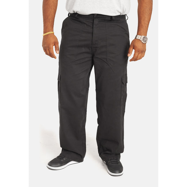 Black - Lifestyle - Duke London Mens Cotton Cargo Trousers