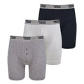 Black-White-Grey - Front - Duke Mens D555 London Driver Cotton Boxer Shorts (Pack Of 3)