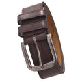 Brown - Back - Duke Mens D555 Archie Antique Look Bonded Leather Buckle Waist Belt