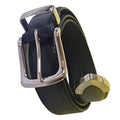 Black - Back - Duke Mens D555 Joseph Bonded Leather Metal Tip Waist Belt