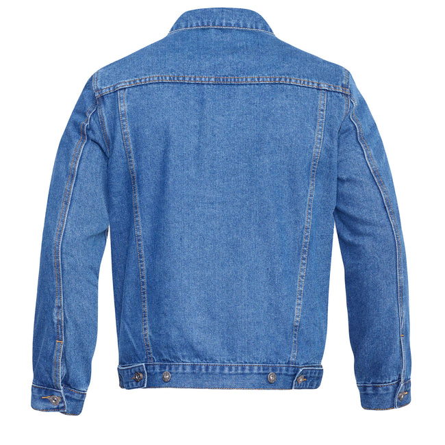 Stonewash - Back - Duke Mens D555 London Trucker Western Denim Kingsize Jacket