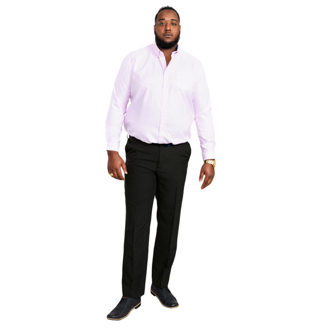 Black - Side - Duke Mens D555 Max Adjustable Waist Kingsize Trousers