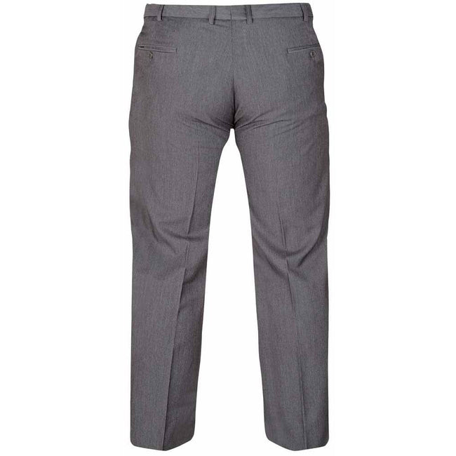 Charcoal - Back - Duke Mens D555 Supreme Stretch Kingsize Trousers
