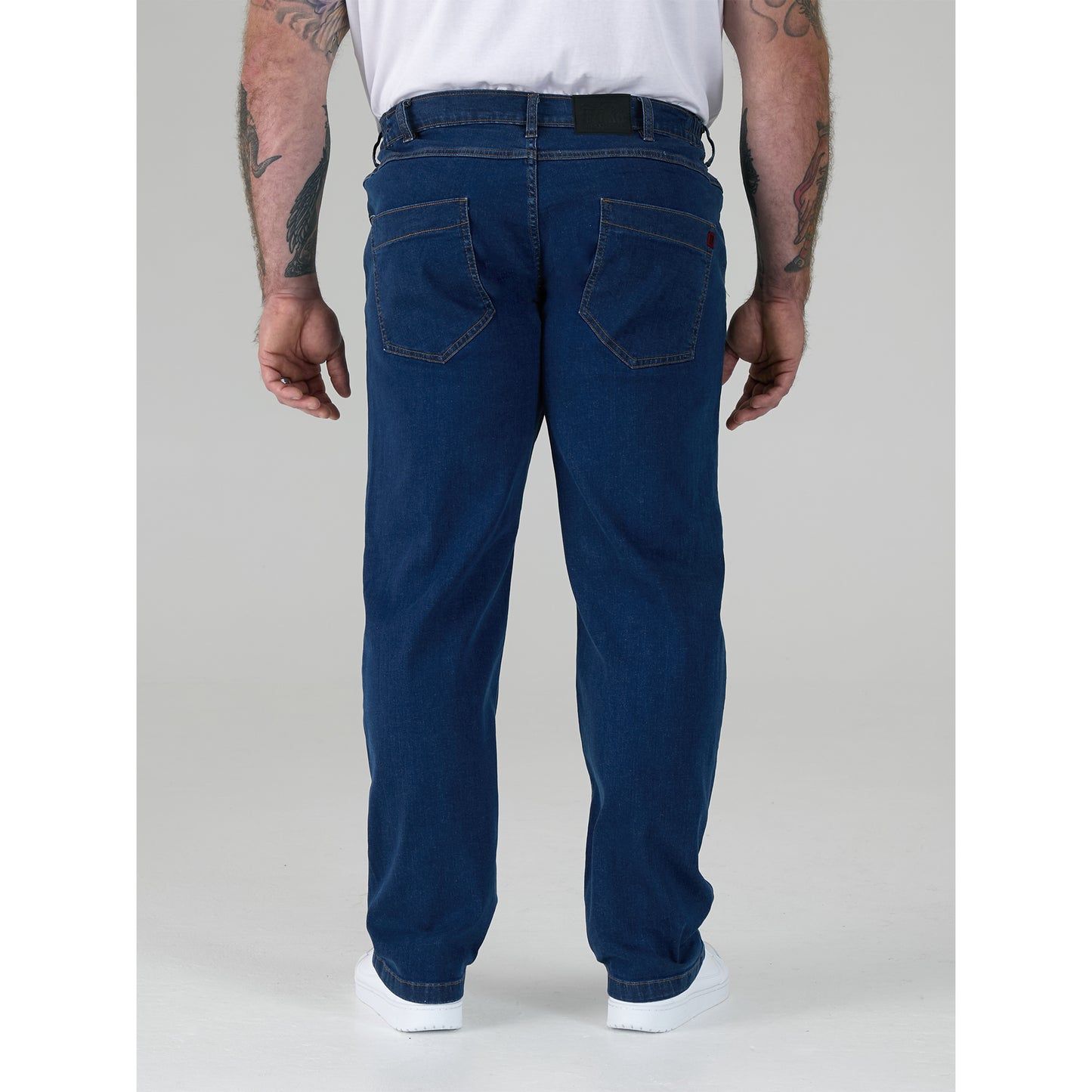 Blue - Close up - Duke Mens D555 London Bailey Elasticated Waist Kingsize Jeans