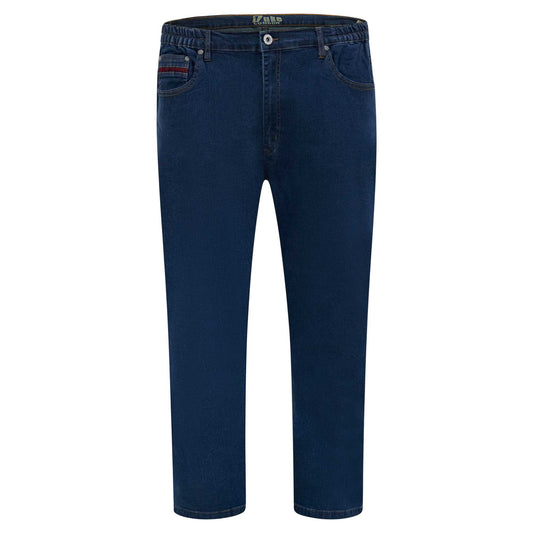 Blue - Front - Duke Mens D555 London Bailey Elasticated Waist Kingsize Jeans