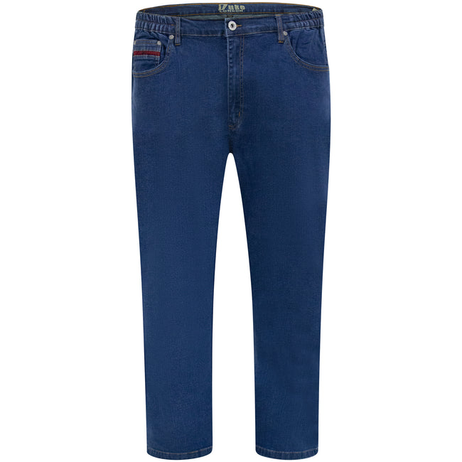 Blue - Front - Duke Mens D555 London Bailey Elasticated Waist Kingsize Jeans