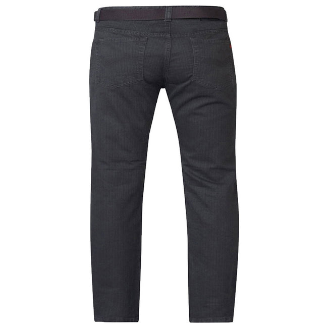Charcoal - Back - Duke Mens D555 London Canary Bedford Cord Kingsize Trousers