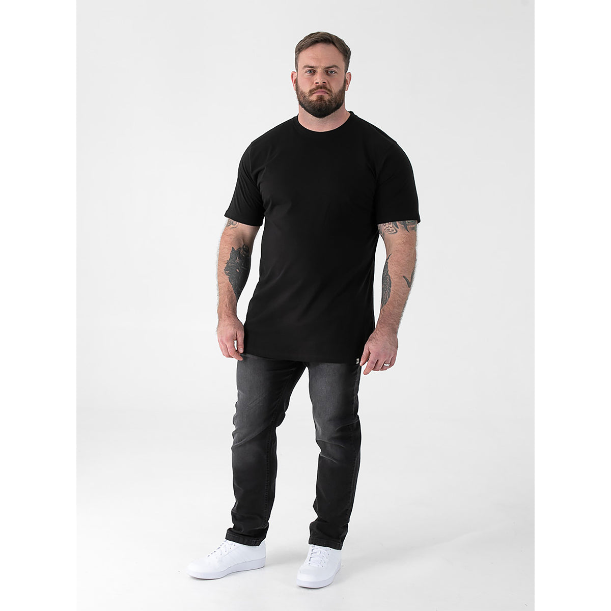 Black - Pack Shot - Duke Mens D555 Flyers Crew Neck Kingsize T-Shirt