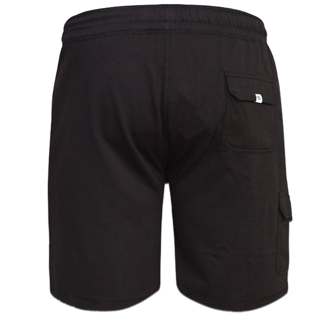 Black - Back - Duke Mens D555 John Cotton Lightweight Kingsize Cargo Shorts