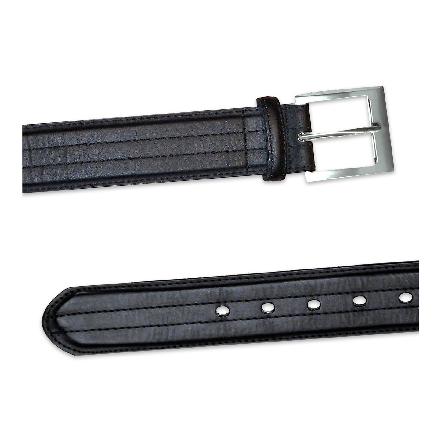 Black - Side - Duke D555 Harley Stitched Waist Belt