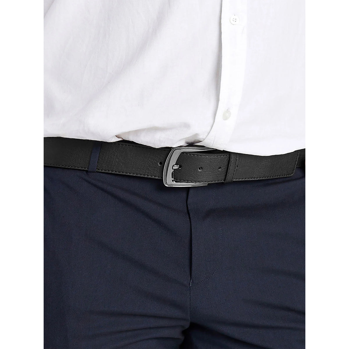 Black - Pack Shot - Duke Mens D555 Samuel Bonded Leather Waist Belt