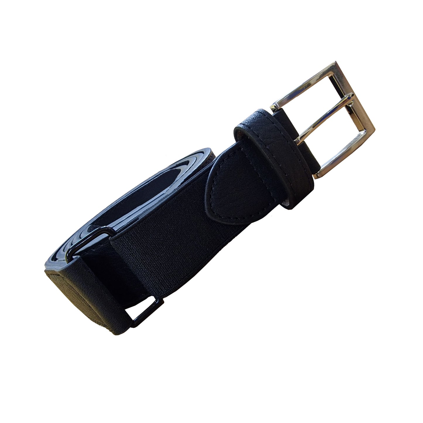 Black - Side - Duke Mens D555 Matthew Xtenda Bonded Leather Waist Belt