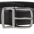Black - Back - Duke Mens D555 Ashton Kingsize Leather Belt With Metal Keeper