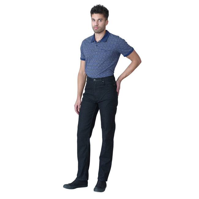 Black - Side - Duke Mens D555 Rockford Carlos Stretch Jeans