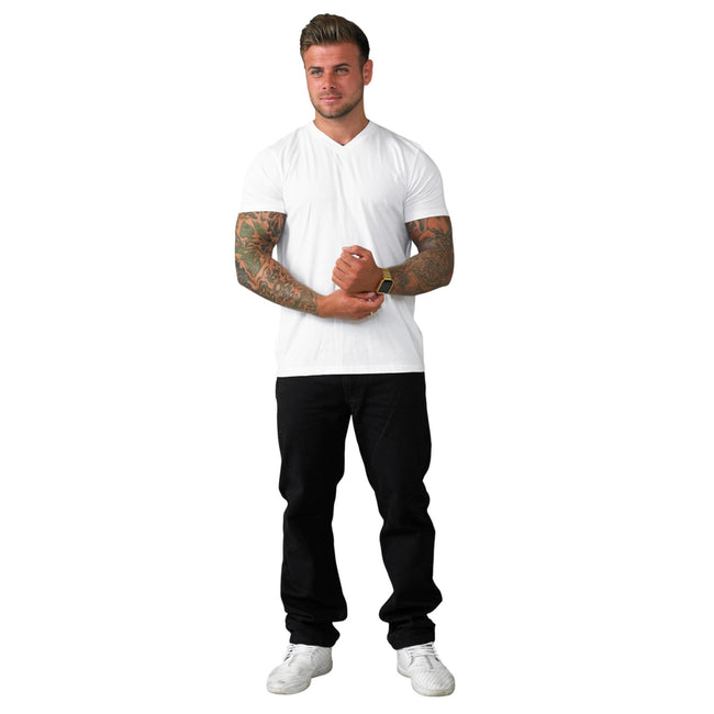 White - Side - Duke Mens D555 Signature T-Shirt