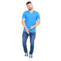 Blue - Side - Duke Mens D555 Signature 2 V Neck T-Shirt