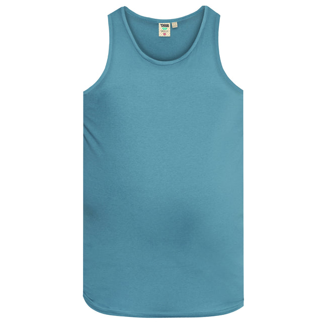 Teal - Front - Duke Mens D555 Fabio Tank Top