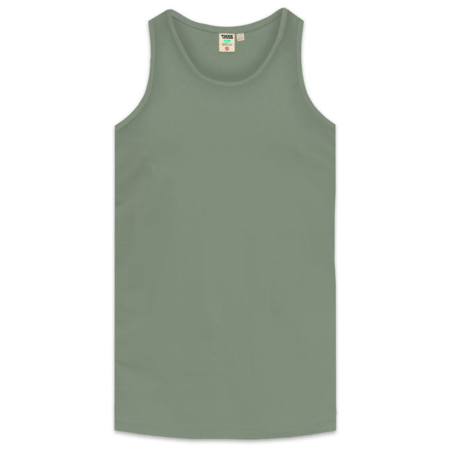 Khaki - Front - Duke Mens D555 Fabio Tank Top
