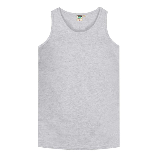 Grey Melange - Front - Duke Mens D555 Fabio Kingsize Tank Top