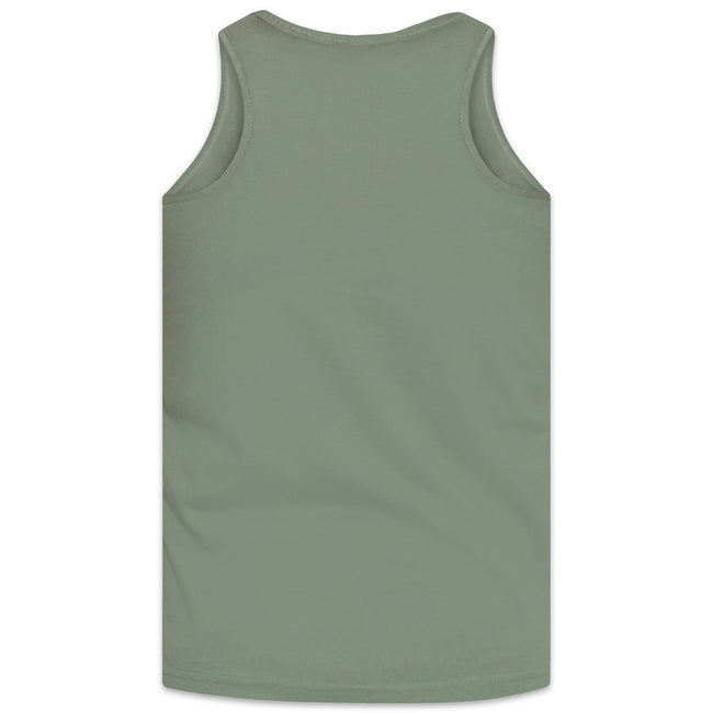 Khaki - Back - Duke Mens D555 Fabio 2 Kingsize Tank Top