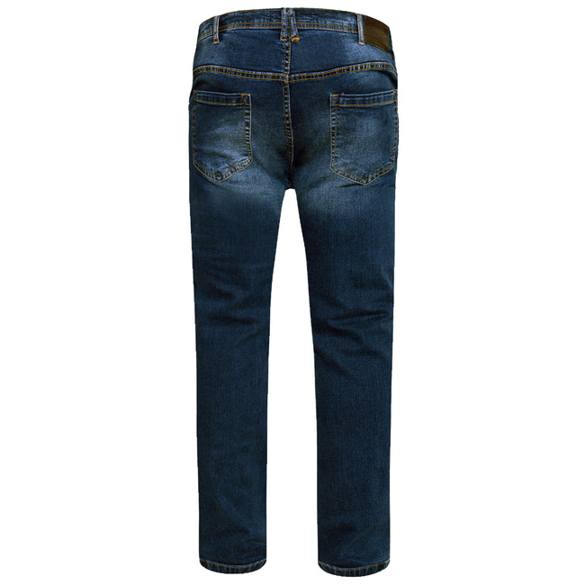 Vintage Blue - Back - Duke Mens D555 Ambrose Stretch Tapered Slim Jeans