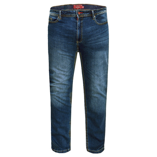 Vintage Blue - Front - Duke Mens D555 Ambrose Stretch Tapered Slim Jeans