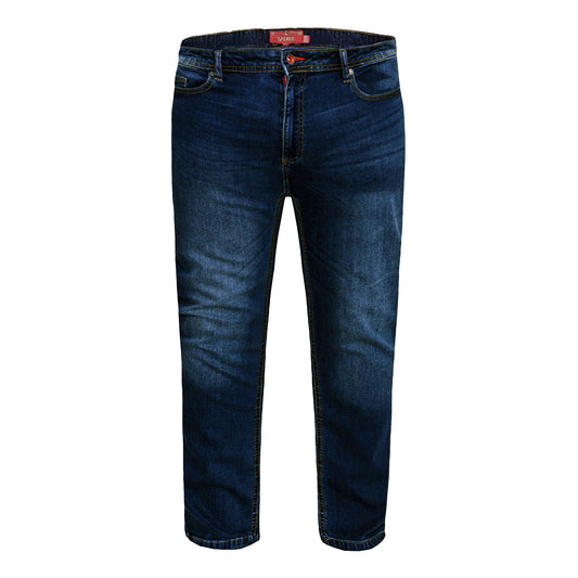 Vintage Blue - Front - Duke Mens D555 Ambrose Stretch Tapered Slim Jeans