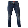 Dark Blue Stonewash - Front - D555 Mens Ambrose Slim Fit Stretch Jeans