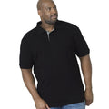 Black - Back - D555 Mens Grant Chest Pocket Pique Polo Shirt