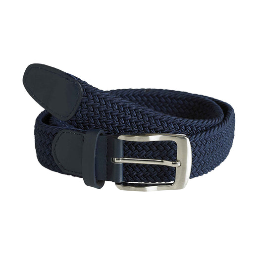 Navy - Front - D555 Mens Dani Stretch Braided Belt