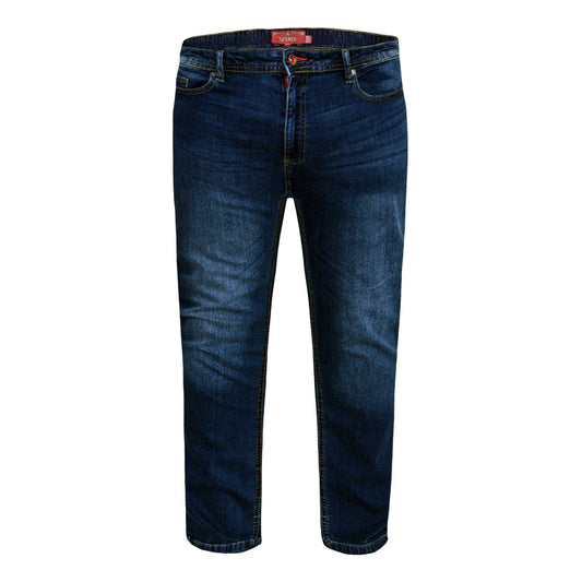 Dark Blue - Front - Duke Mens D555 Ambrose Stretch Tapered Kingsize Jeans