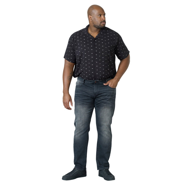 Grey Stonewash - Side - Duke Mens D555 Benson Stretch Tapered Kingsize Jeans