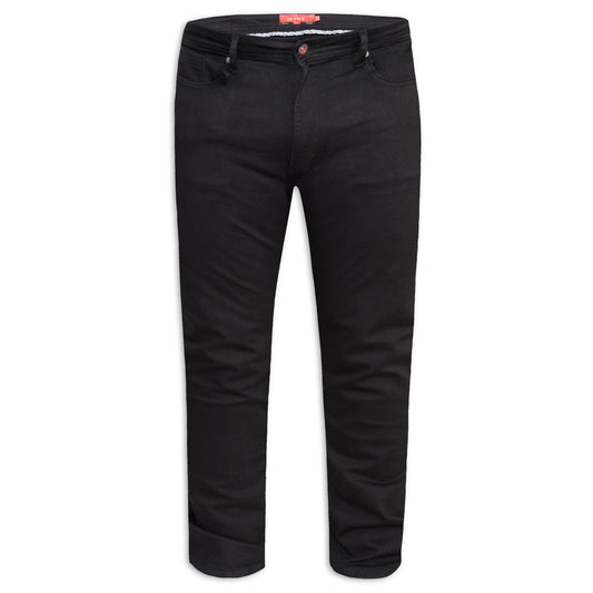 Black - Front - Duke Mens D555 Claude Stretch Tapered Stretch Kingsize Jeans