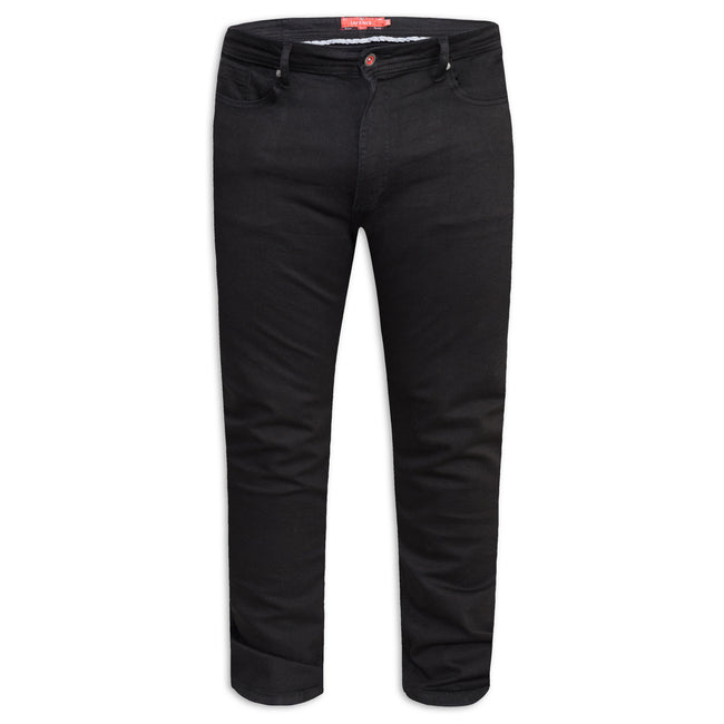 Black - Front - Duke Mens D555 Claude Stretch Tapered Stretch Kingsize Jeans