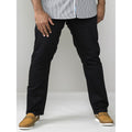 Black - Side - D555 Mens Claude King Size Tapered Fit Stretch Jeans