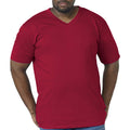 Red - Back - D555 Mens Signature 2 King Size Cotton V Neck T-Shirt