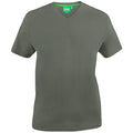 Khaki - Front - D555 Mens Signature 2 King Size Cotton V Neck T-Shirt