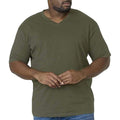 Khaki - Back - D555 Mens Signature 2 King Size Cotton V Neck T-Shirt