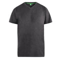 Charcoal Melange - Front - D555 Mens Signature 2 King Size Cotton V Neck T-Shirt
