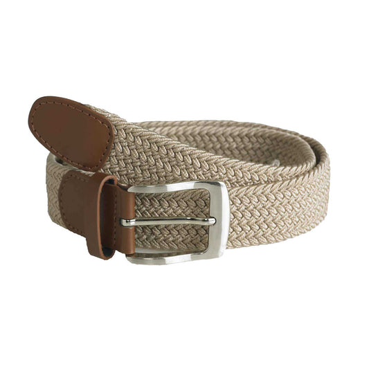 Stone - Front - Duke D555 Frank Braided Stretch Belt
