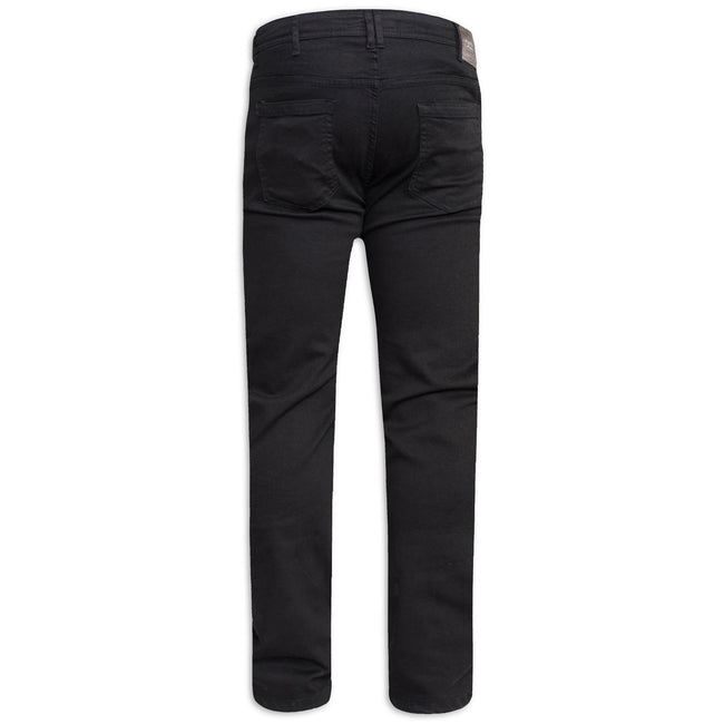 Black - Back - Duke Mens D555 Claude Stretch Slim Jeans