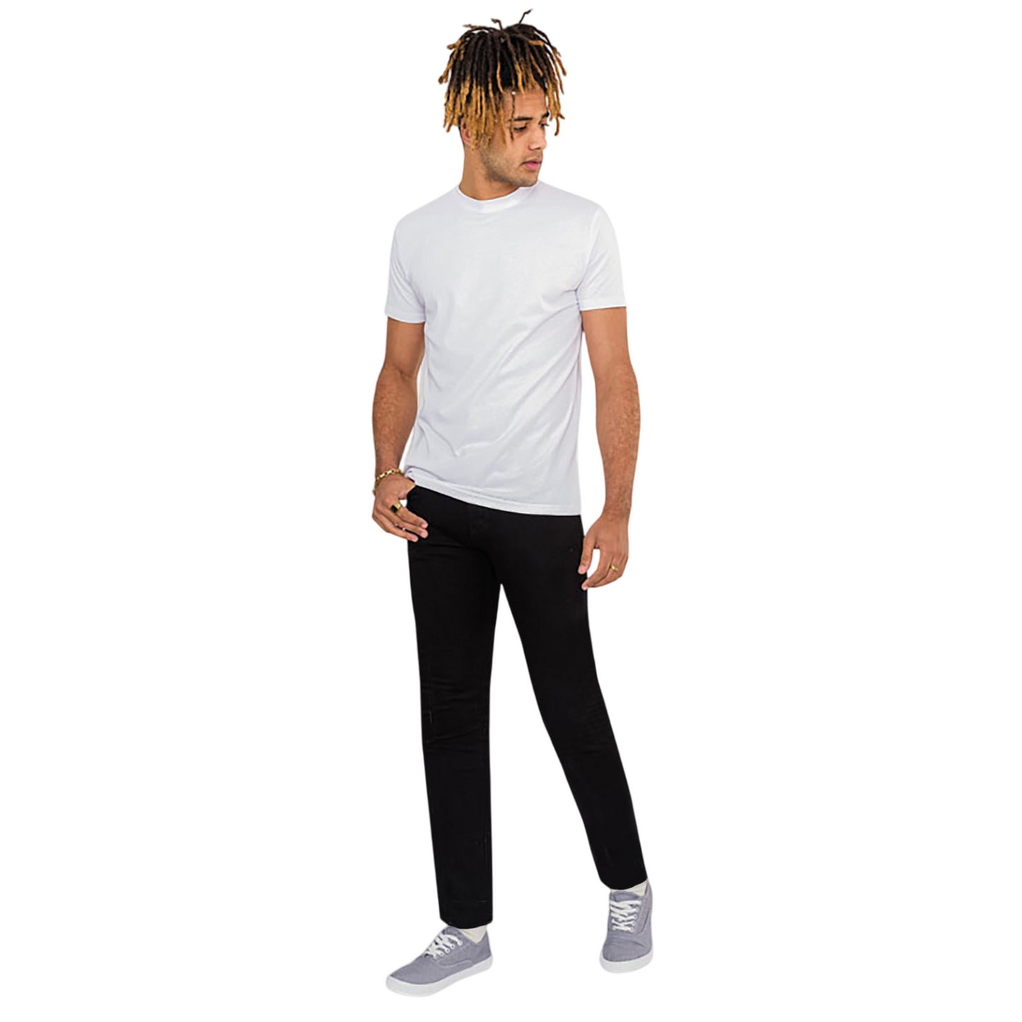 Black - Side - Duke Mens D555 Claude Stretch Slim Jeans