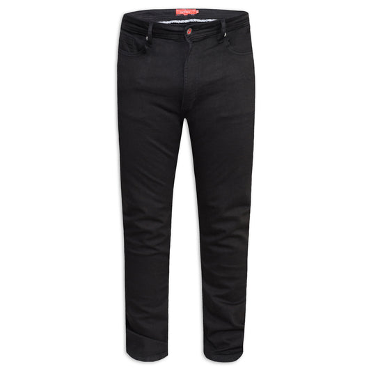 Black - Front - Duke Mens D555 Claude Stretch Slim Jeans