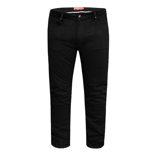Black - Front - Duke Mens D555 Claude Stretch Slim Jeans